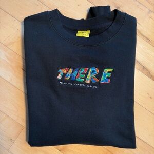 THERE Ruining Skateboarding Black Embroidered Crewneck Sweatshirt Men’s Size L